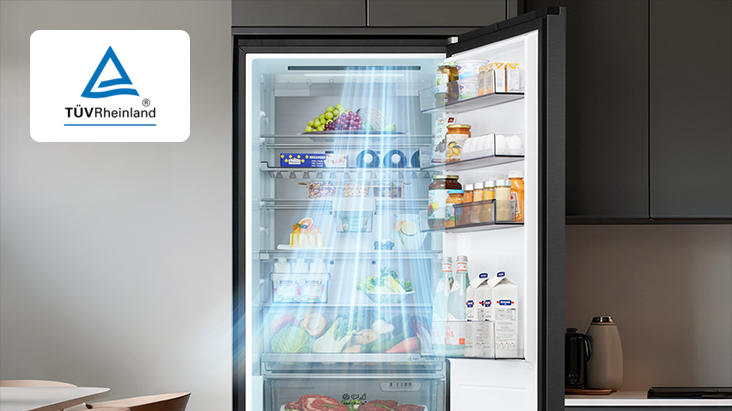 LG refrigerator with Door Cooling and LINEARCooling technologies tested by TÜV Rheinland