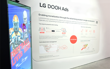 Side view of LG DOOH Ads display setup