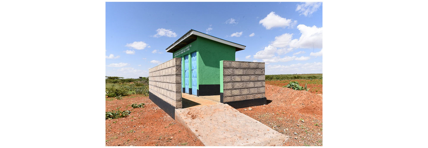 A toilet built through the Hope Village project