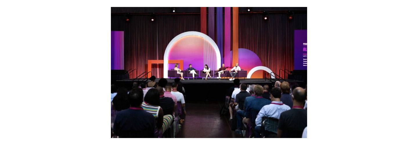 Left to right, Lori Schwartz of Storytech, Marco Marinucci of Mind the Bridge, Christine Moon of BlueSpace.Ai, Young Lee of Meta Reality Labs, and Devon Drew of DFD Partners on the Power Panel: All About the Pivot