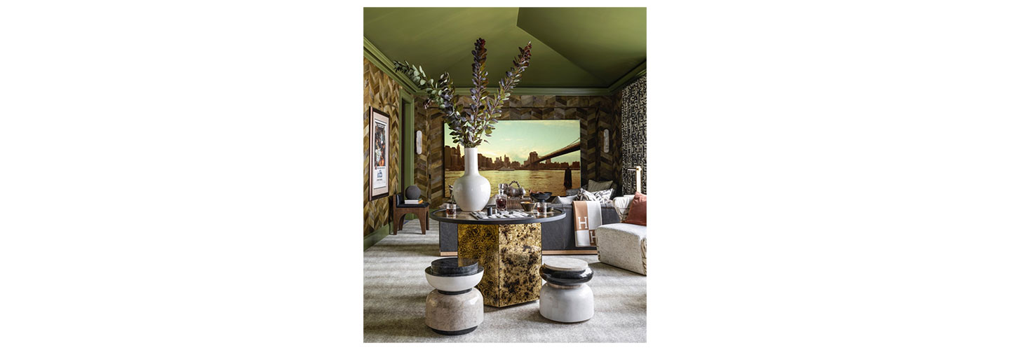 The living room of the Whole Home Project, designed and furnished in partnership with LG.