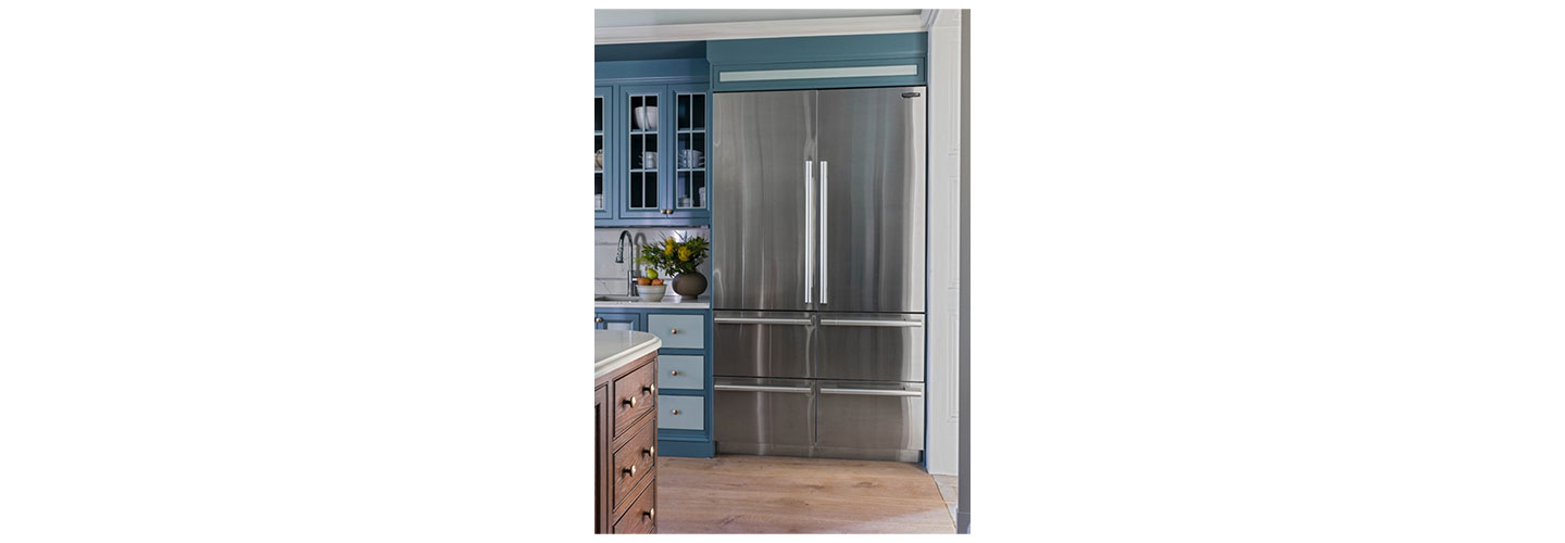 LG’s 48-inch built-in French-Door refrigerator in the kitchen of the Whole Home Project.