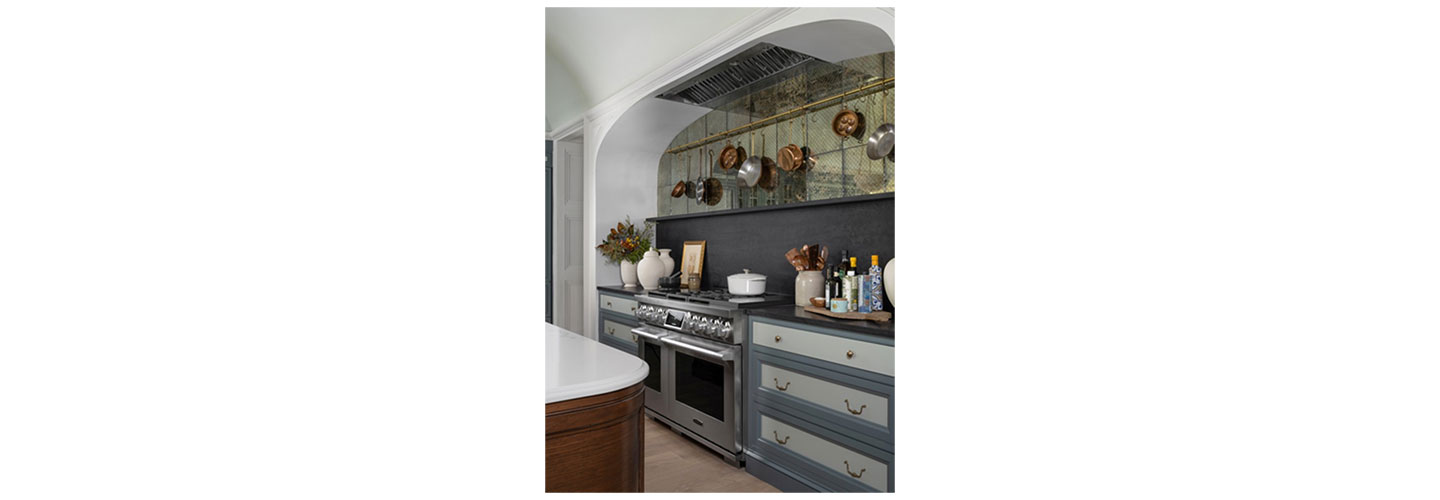 The LG Signature Kitchen Suite 48-inch Dual-Fuel Pro Range featured in the kitchen of the Whole Home Project.