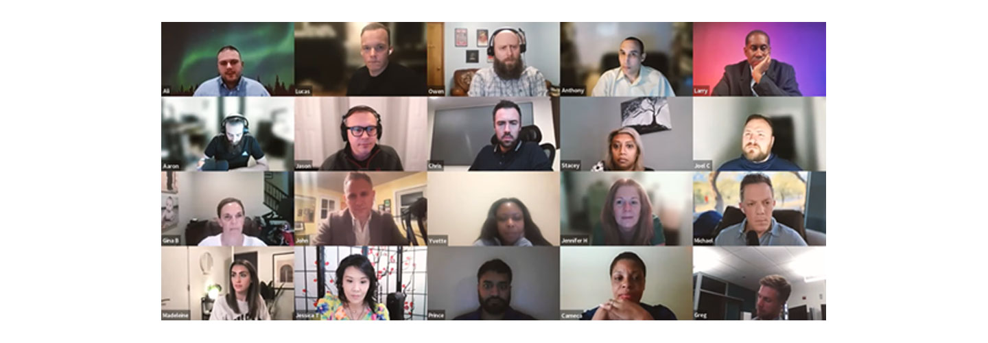 The North American Advisory Group members having an online session