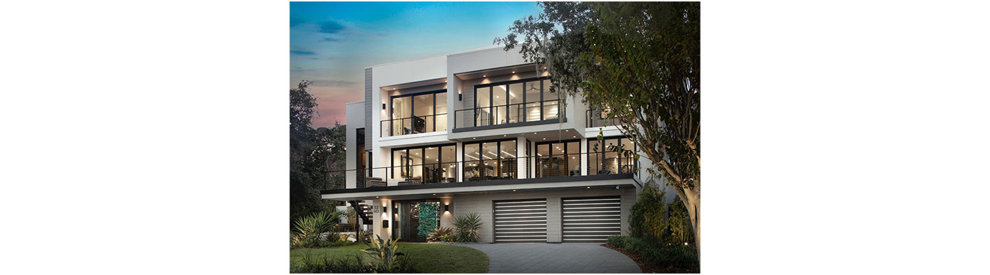 The facade of the New American Remodel 2021 (TNAR), a showhome equipped with LG's highly advanced appliances and technologies to deliver an impactful virtual tour.