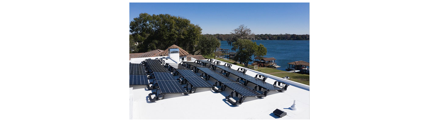 High-efficiency solar modules developed by LG Business Solution installed on the TNAR showhome rooftop.