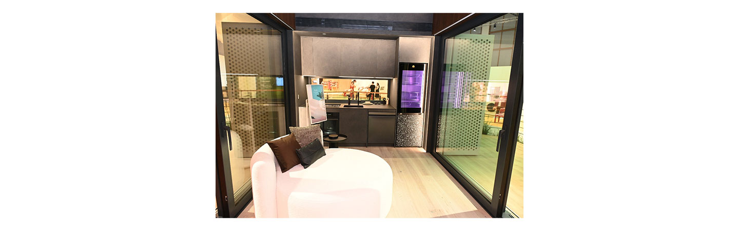 A room inside LG Smart Cottage displayed at IFA 2023