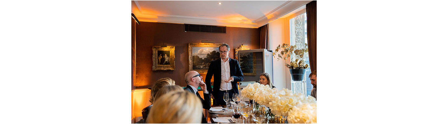 Dan Michelson, marketing director at LG UK, giving a speech at the LG SIGNATURE experience event