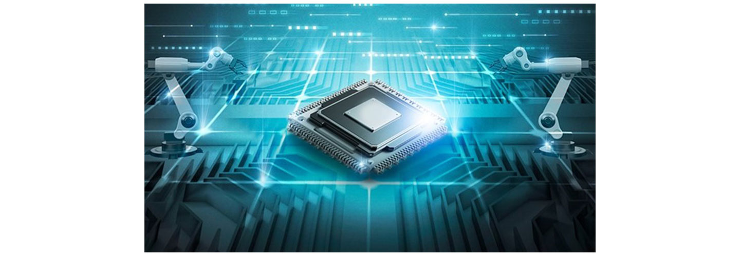 Semiconductor fabricated by robot arms on its side