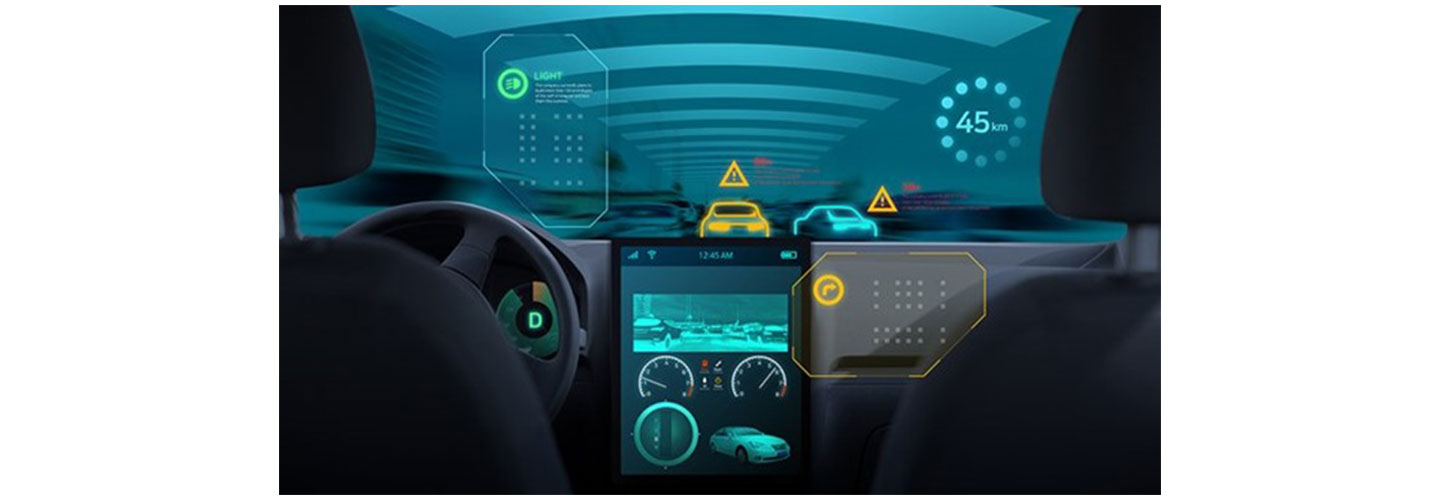 Illustration that shows the infotainment installed in a vehicle