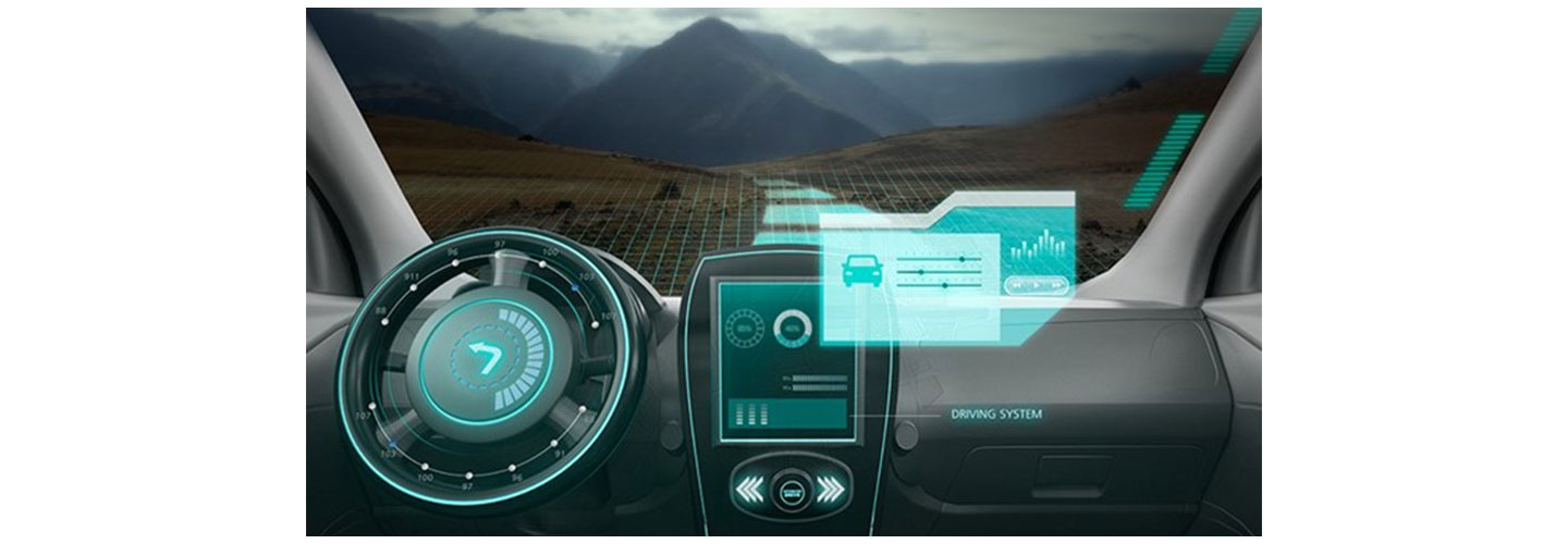 Illustration of an infotainment installed in a vehicle