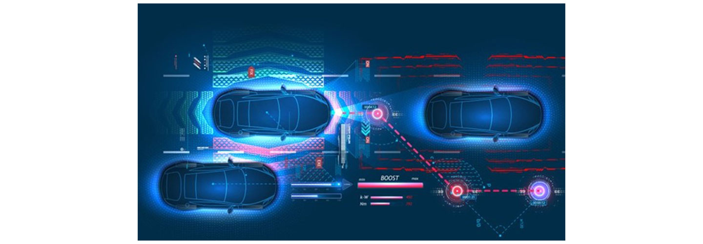 Illustration that shows how autonomous cars identify and process information on their surroundings