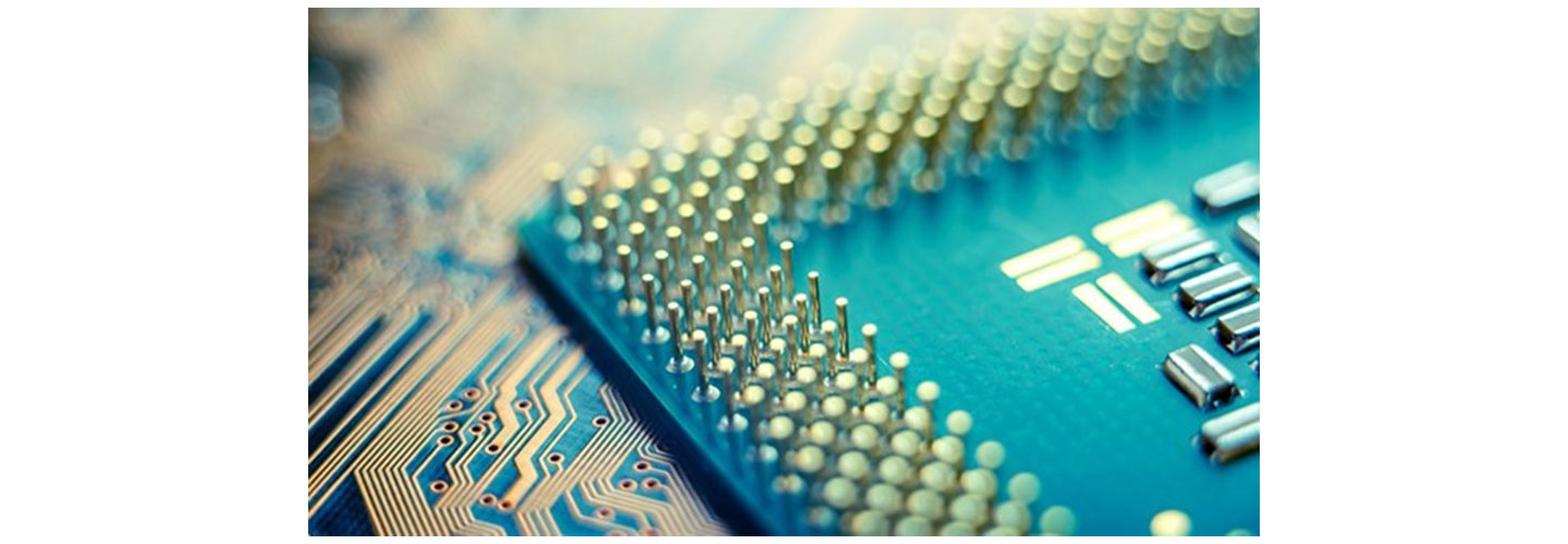 Closeup photo of a semiconductor