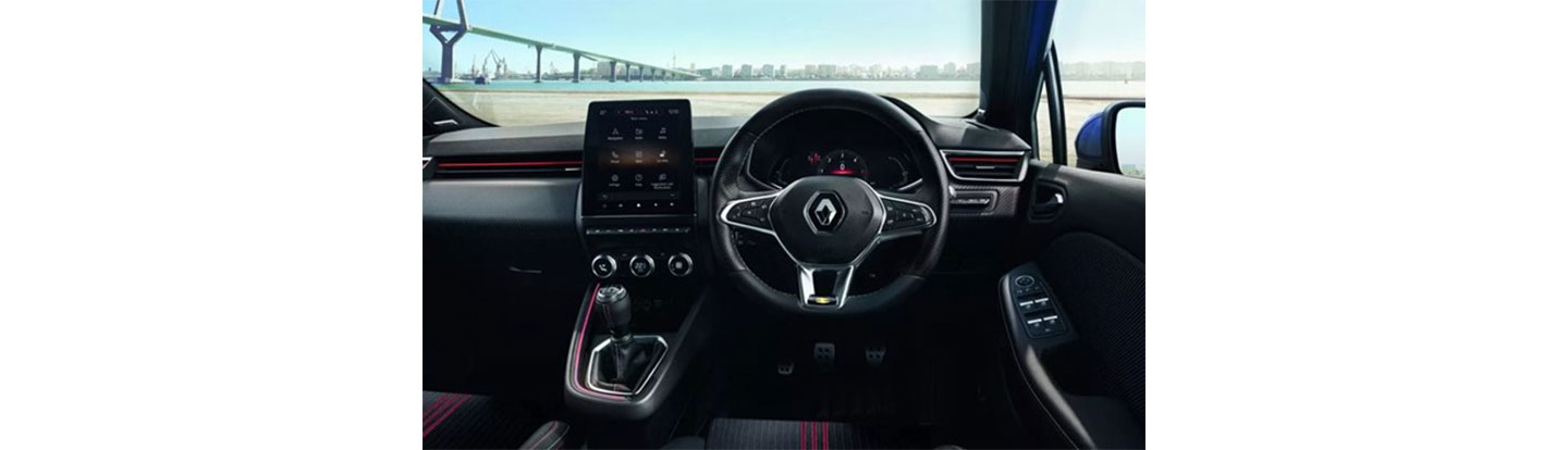 The driver seat view of a Renault vehicle 