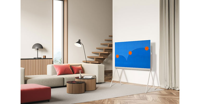 LG Objet Collection, Posé, resembling a piece of art as it perfectly blends into a bright, modern living space