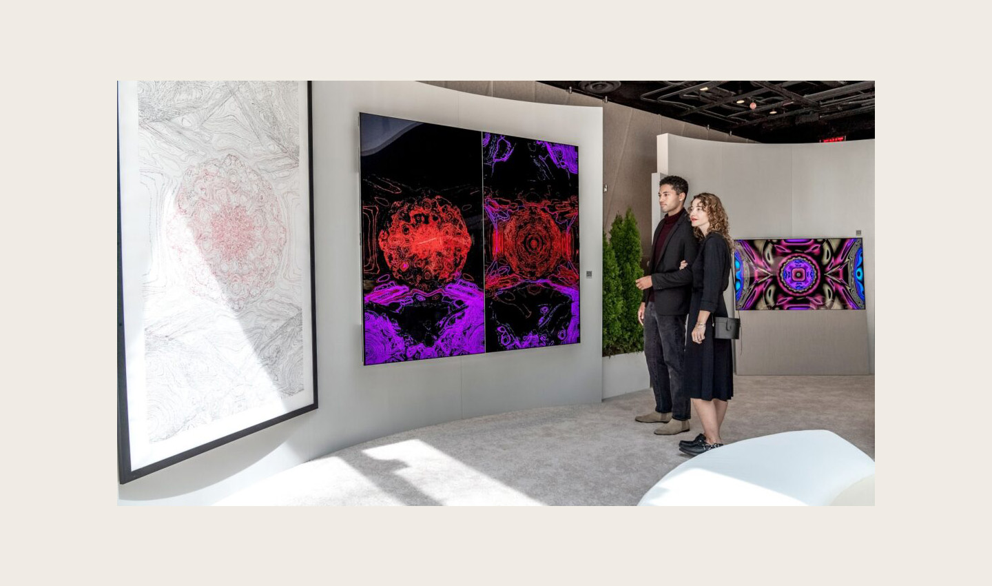 Kevin McCoy's artwork displayed on LG OLED TV at the Frieze New York 2022 art fair in Manhattan