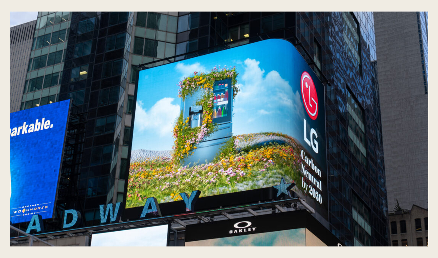 A special video capturing LG's green initiatives will debut on the Times Square billboard in New York City on Earth Day, April 22. To learn more about LG Electronics' ENERGY STAR-certified products and green initiatives, please visit www.LG.com.