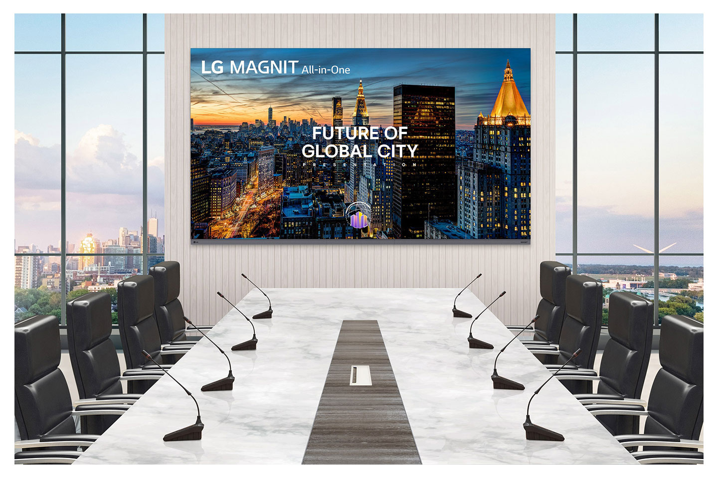 LG MAGNIT All-in-One in a corporate meeting room