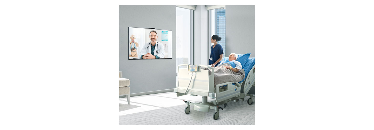 Sample image of virtual rounds in a healthcare center