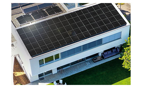 LG NeON H solar panel installed on the top of a residential building