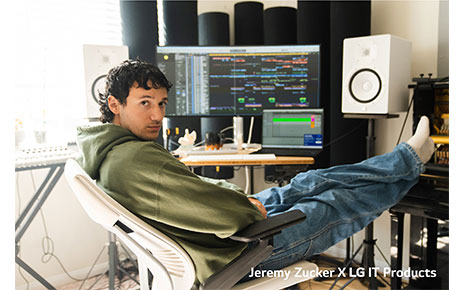 Jeremy Zucker with variety of LG IT products