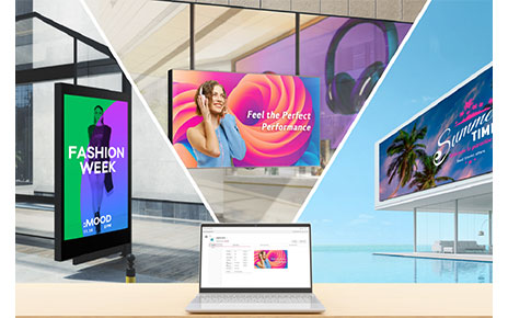 LG Business Cloud connected with LG digital signages in 3 different places