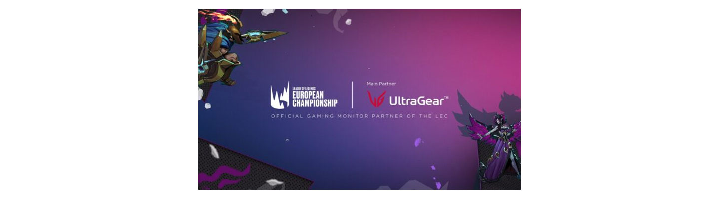 Partnership image with official logos of League of Legends European Championship and LG UltraGear