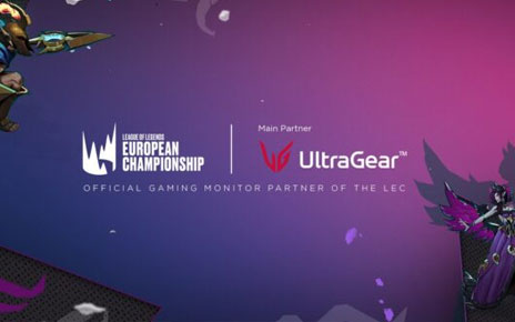 Partnership image with official logos of League of Legends European Championship and LG UltraGear