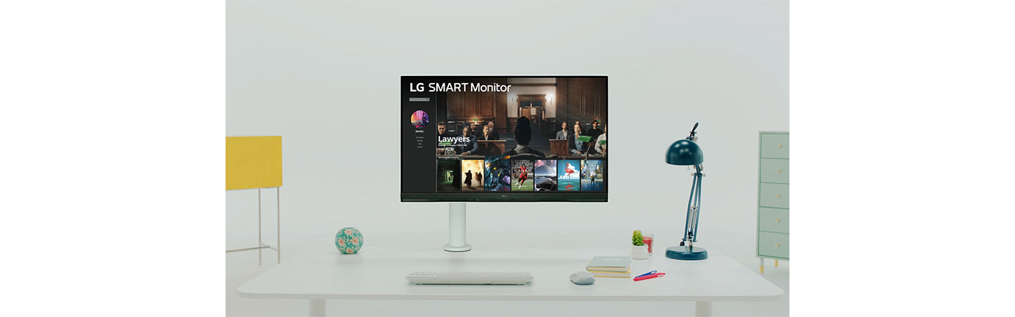 Desktop setup with LG SMART Monitor