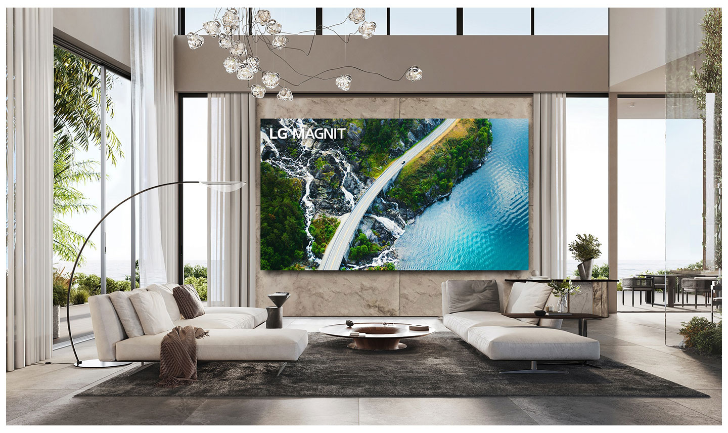 118-inch LG MAGNIT in a living room