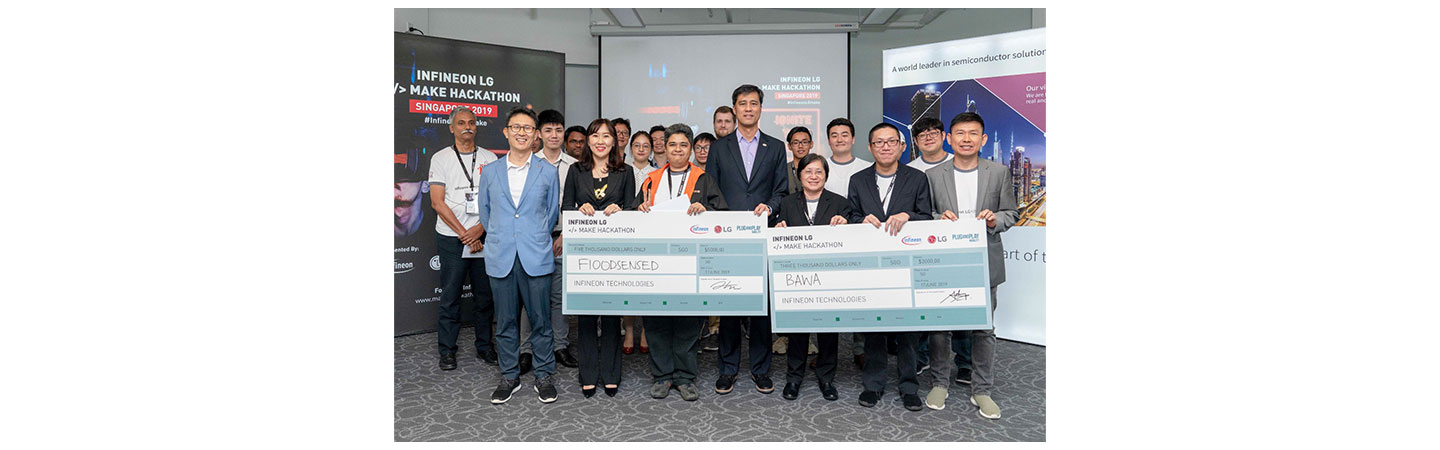 Delegates from Infineon Technologies and LG Electronics at the inaugural event “Infineon LG Make Hackathon” in Singapore.