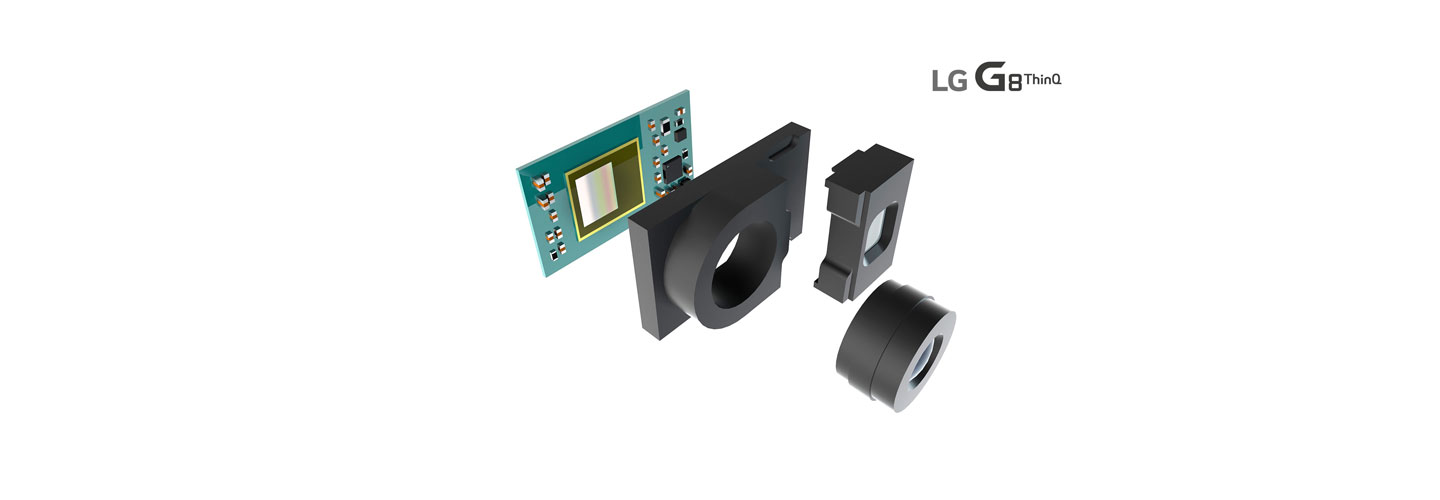 A graphic showing the parts that make up Infineon’s REAL3™ Image Sensor Chip, which will be included in the LG G8 ThinQ
