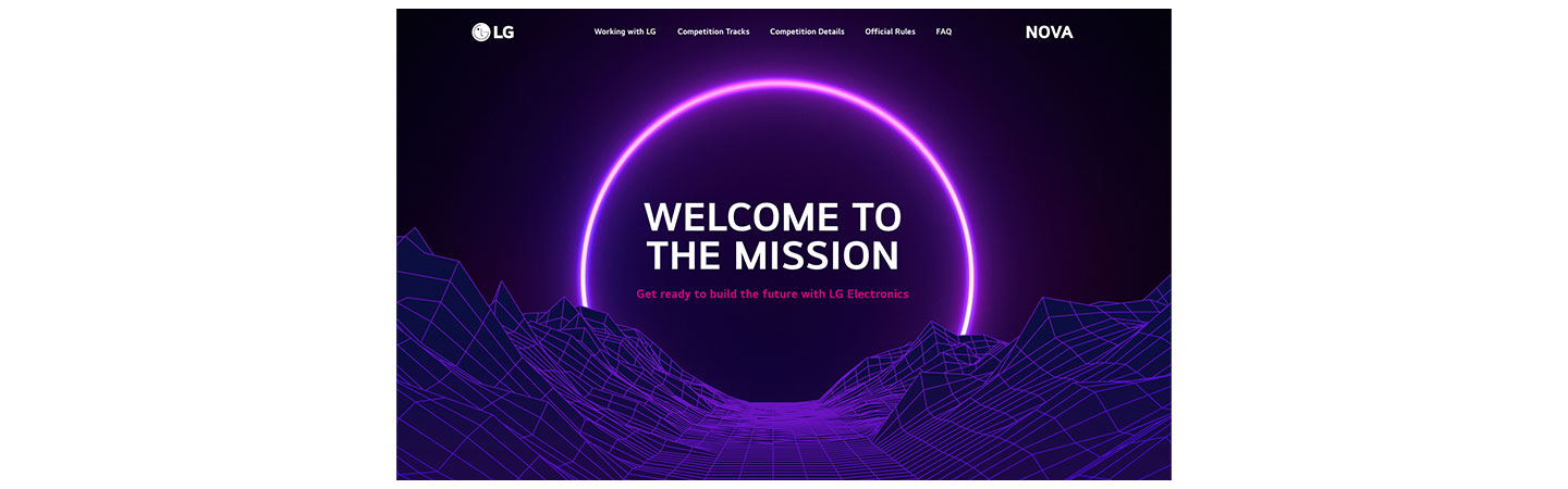 A screenshot of the LG NOVA Global Challenge website's homepage.