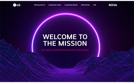 A screenshot of the LG NOVA Global Challenge website's homepage.