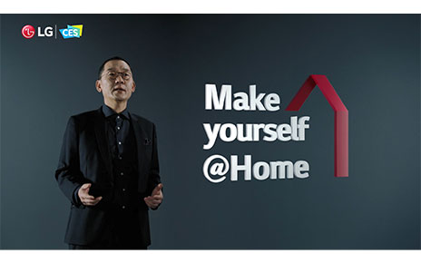 Kim Jin-Hong, the head of LG Electronics Global Marketing Center, presenting the company's latest products under the 'Make yourself @Home' theme during the its CES 2021 online exhibition.