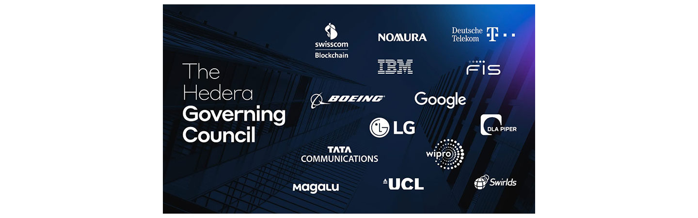 An image showing the logos of companies who are members of the Hedera Governing Council