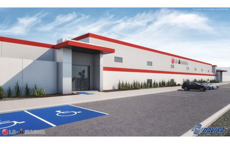 The front of LG-Magna's new facility in Mexico