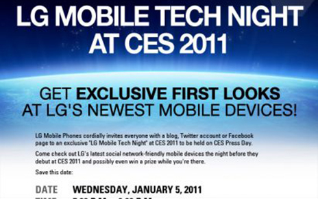 LG MOBILE TECH NIGHT AT at CES 2011
