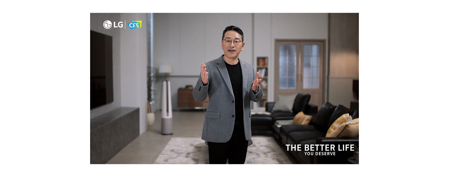 At CES 2022, LG's new CEO presenting LG's vision for an enhanced lifestyle and a better future for all.