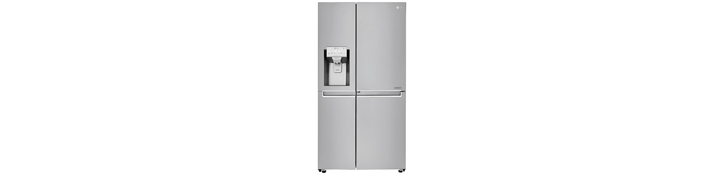 The front shot of LG's side-by-side refrigerator