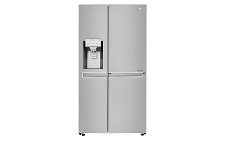 The front shot of LG's side-by-side refrigerator
