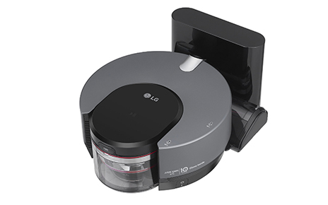 A 45 degrees clockwise view of the LG CordZero ThinQ R9