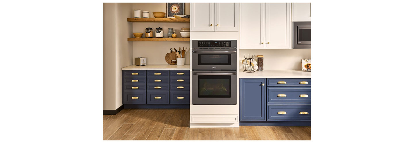 Kitchen wall featuring LG’s combination wall oven