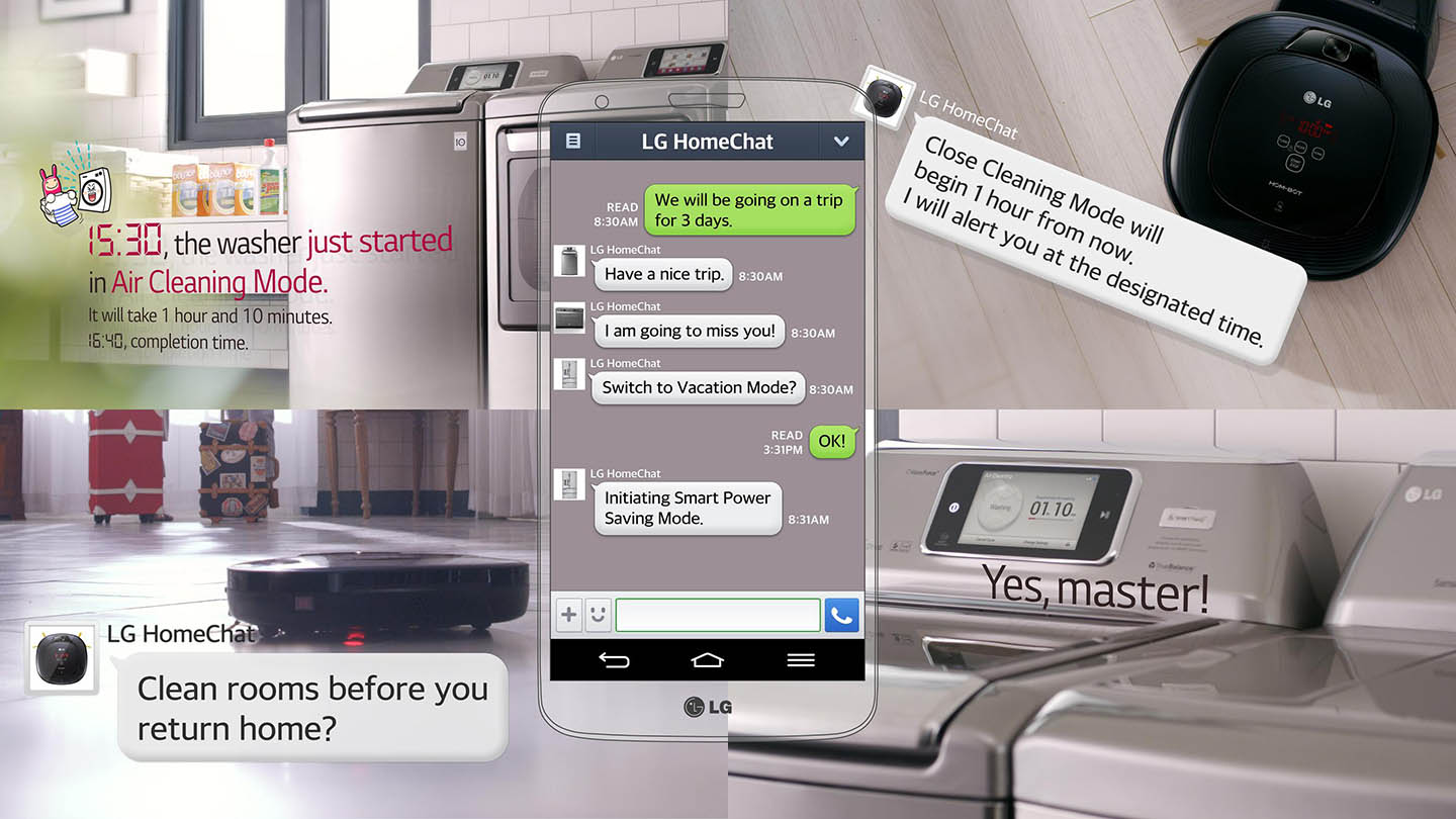 AT CES 2014, LATEST SMART APPLIANCES FROM LG CHAT WITH USERS VIA MOBILE MESSENGER