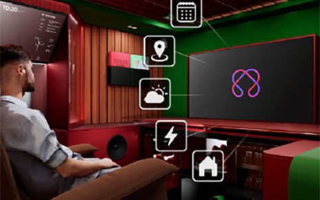 A photo of a man experiencing the LG Mobility Experience platform 