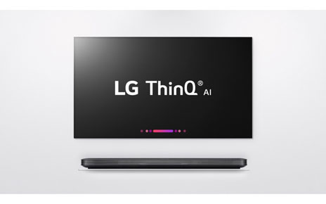 Front view of LG’s W8 ThinQ AI TV