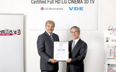 LG CINEMA 3D TV RECEIVES FULL HD CERTIFICATION