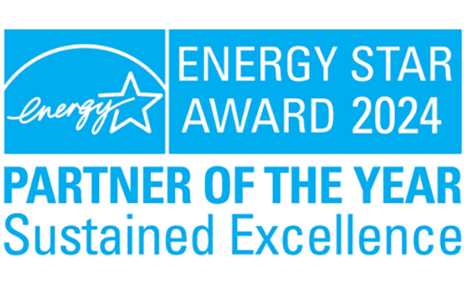 An illustration of the words Energy Star Award 2024 and Partner of the Year Sustained Excellence put together in blue