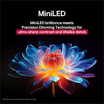 The alpha 7 AI Processor Gen8 lights up yellow and colorful bolts of light shoot out from it. The title talks about how the processor delivers 4K quality, stunning color and brightness.