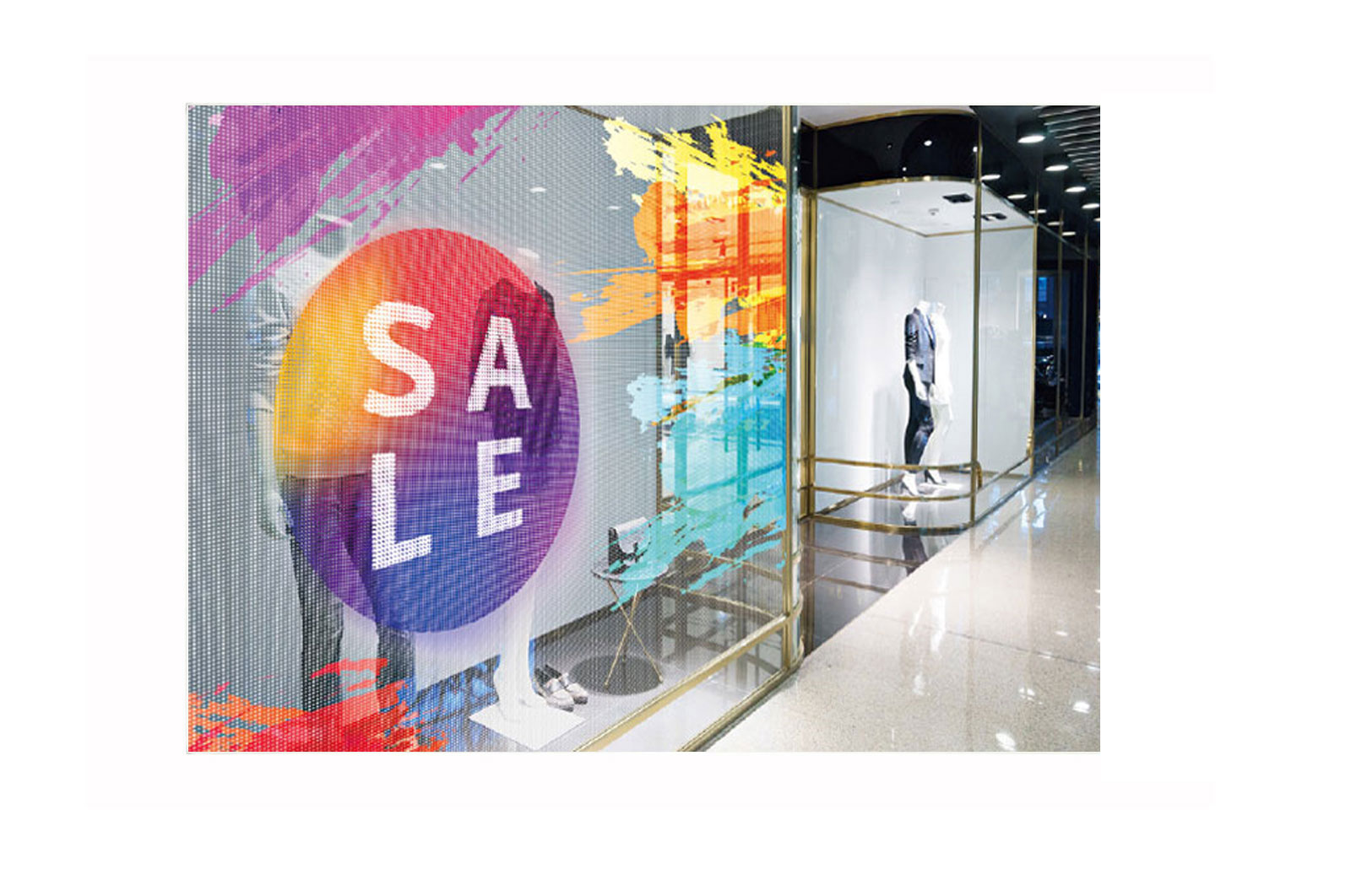 Front view of LG Color Transparent LED Film LAT240DT1